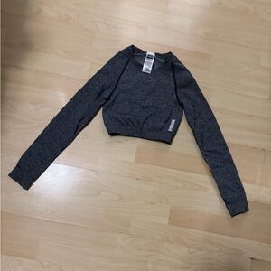 Gymshark Seamless Gray Cropped Fitted Top Size XS